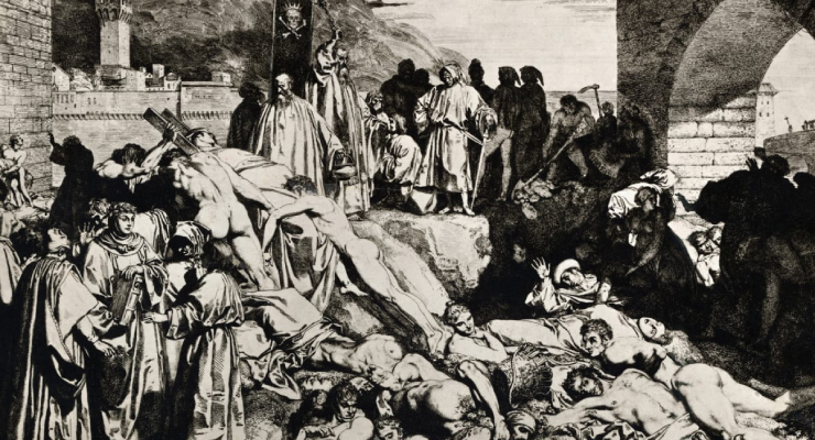 Ilustrasi dari Wabah Black Death di Eropa